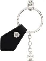 Vivienne Westwood Black & Silver 3d Orb Keychain In Aw24-n401