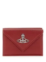 Vivienne Westwood Logo Plaque Envelope Wallet In Red