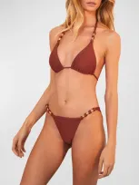 Vix Solid Paula Triangle Bikini Top In Nutshell