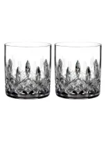 Waterford Lismore Connoisseur Set Of 2 Lead Crystal Straight Sided Tumblers In Clear