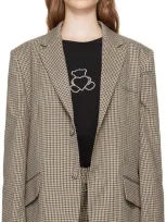 We11 Done Beige Padded Shoulder Blazer