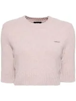 We11 Done Boucle Knit Sweater In Pink