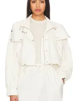 Wellbeing + Beingwell Mariposa Hooded Jacket In Antique White