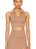 Wellbeing + Beingwell Movewell Frankie Cropped Tank In Fresco Brown