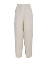 With Nothing Underneath Hemp The Palazzo Trousers In Beige