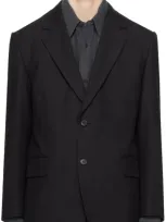 Ylève Black Notched Blazer In 010 Black