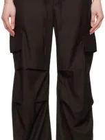 Youth Brown Wide-leg Cargo Pants