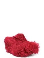 Zigi Fauna Faux Fur Platform Clog Slipper In Red