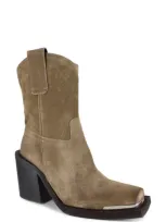 Zigi Joshi Western Boot In Tan Suede