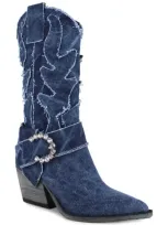 Zigi Neguiver Western Boot In Blue Denim