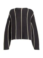 Zulu & Zephyr Knit Cotton Sweater In Black