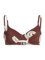 Zulu & Zephyr Textured Balconette Bikini Top In Brown