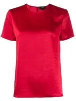 Theory Round Neck Short Sleeve Top In Red