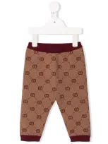 Gucci Babies' Logo Knitted Trousers In Neutrals