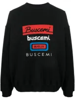 Buscemi Oversized Multi Logo Cotton Sweatshirt In Black