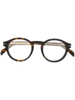 David Beckham Eyewear Tortoiseshell Effect Rounded Glasses In Brown