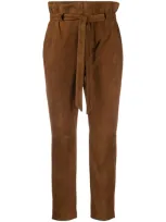 Simonetta Ravizza Paperbag-waist Trousers In Brown