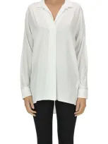 Caliban Oversized Tencel Blouse In White