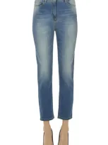 Elisabetta Franchi Straight Leg Jeans In Light Denim