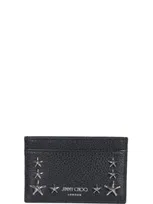 Jimmy Choo Dean Leather Credit Card Case In Black