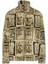 Napa By Martine Rose Portrait-print Fleece Jacket In Neutrals