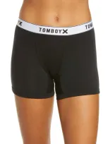 Tomboyx Leakproof Moderate Absorbency 4.5-inch Trunks In Black