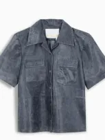 Remain Birger Christensen Grey Leather Siena Shirt