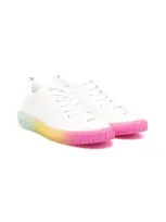 Dkny Kids' Multicolour-outsole Low-top Sneakers In White