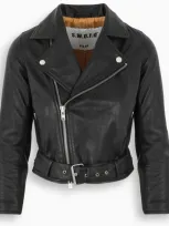 Swd By S.w.o.r.d. Black Cropped Leather Jacket