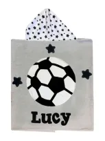 Boogie Baby Kid's Soccer Star-print Hooded Towel, Personalized