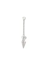 Maria Tash 18k White Gold Short Spike Pearl Drop Charm In Silver