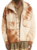 Story Mfg. Forager Tie Dye Organic Cotton Jacket In Brown