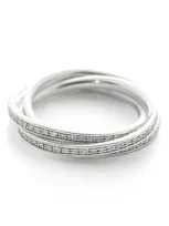 Monica Vinader Triple Rolling Diamond Ring In Silver