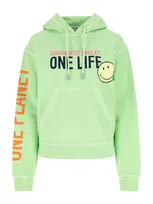 Dsquared2 Pastel Green Cotton Smiley Oversize Sweatshirt  Nd Dsquared Donna Xs In Mint