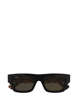 Gucci Eyewear Rectangle Frame Sunglasses In Black