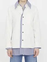 Bottega Veneta Layered Button-front Cotton Shirt In Chalk Polar