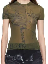 Blumarine Green Printed T-shirt