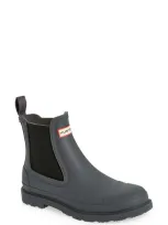 Hunter Commando Waterproof Chelsea Boot In Luna/ Black