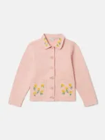 Stella Mccartney Kids' Sunflower Embroidery Cotton Jacket In Pink