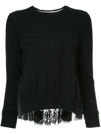 Onefifteen Lace Panelled Top In Black