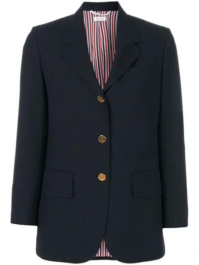 Thom Browne Wide Lapel Sport Coat In Blue