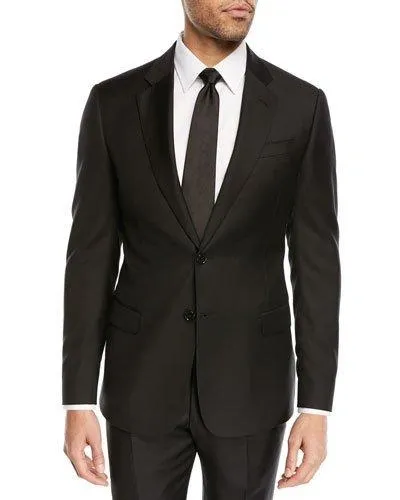 Emporio Armani Super 130s Wool Two-piece Classic Fit Suit, Black