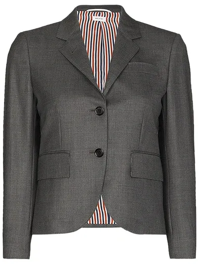 Thom Browne Single-breasted Wool Blazer In Grey