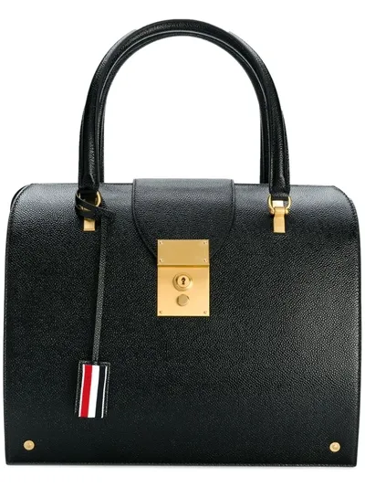 Thom Browne Mrs. Thom Lucido Leather Tote Bag In Black