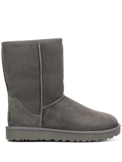 Ugg Classic Short I Low Heels Ankle Boots In Grey Suede