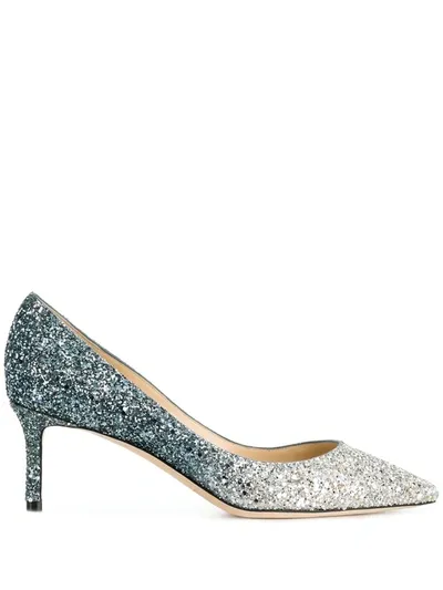 Jimmy Choo Decollette Romy In Pelle Bicolore In Silver