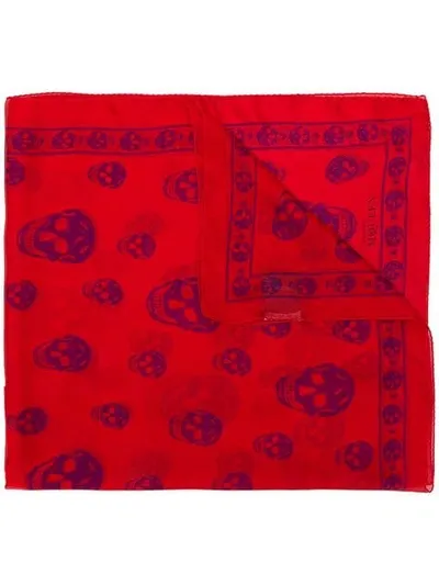 Alexander Mcqueen Skull Scarf In Red