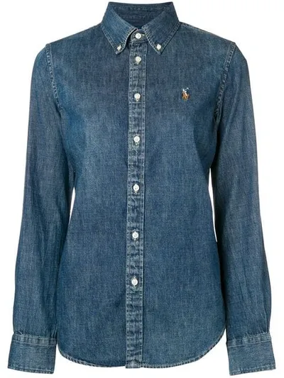 Polo Ralph Lauren Logo Embroidered Denim Shirt In Blaine