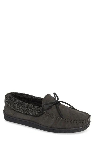 Minnetonka Allen Fleece Lined Slipper In Black