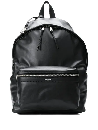 Saint Laurent City Leather Backpack In Black